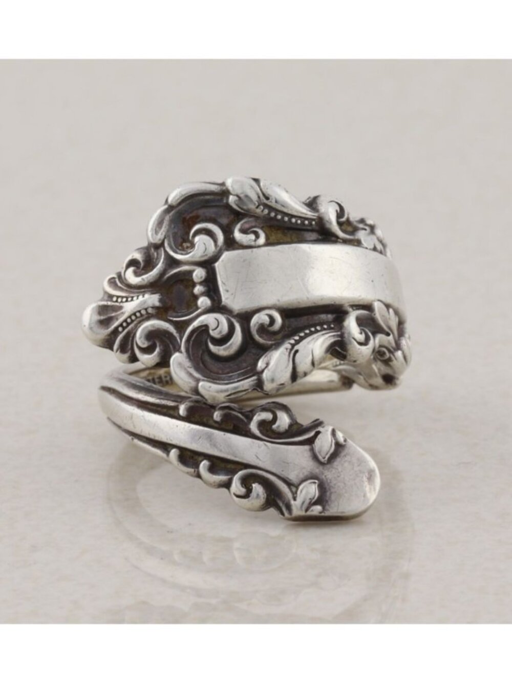Sterling Silver Gorham Sterling Spoon Ring Bypass Ring Size 7 Adjustable